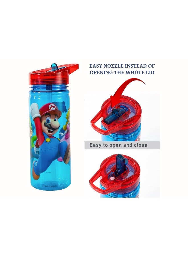 Nintendo Stor Nintendo Super Mario Ecozen Water Bottle for Kids – 580ml BPA-Free Reusable Leak-Proof Drinking Bottle with Flip-Top Lid, Lightweight Durable School Sports Travel Bottle for Boys & Girls - Image 4