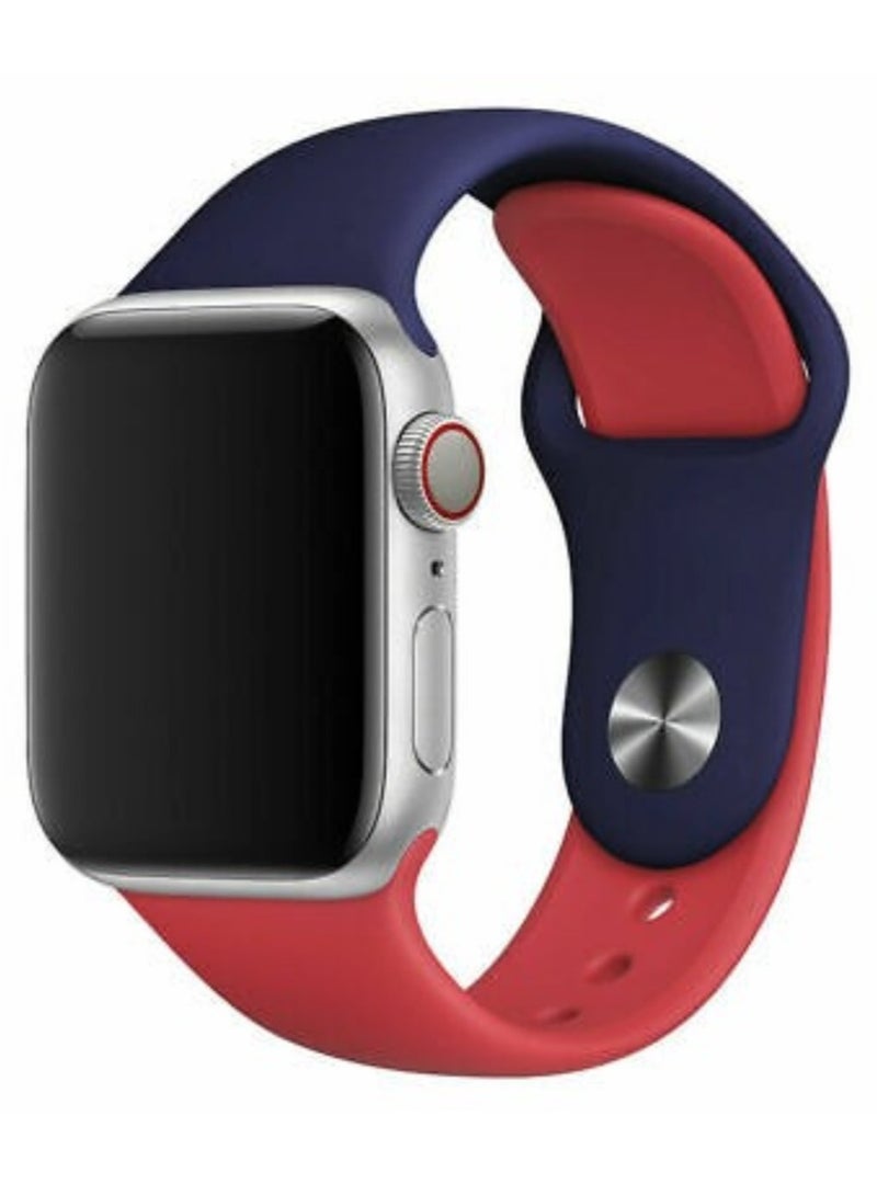 ELTRAZONE Dual Color Soft Silicone Watch Strap For Apple Watch Band /41mm For iWatch Series 7/6/SE/5/4/3/2/1/ - Image 1