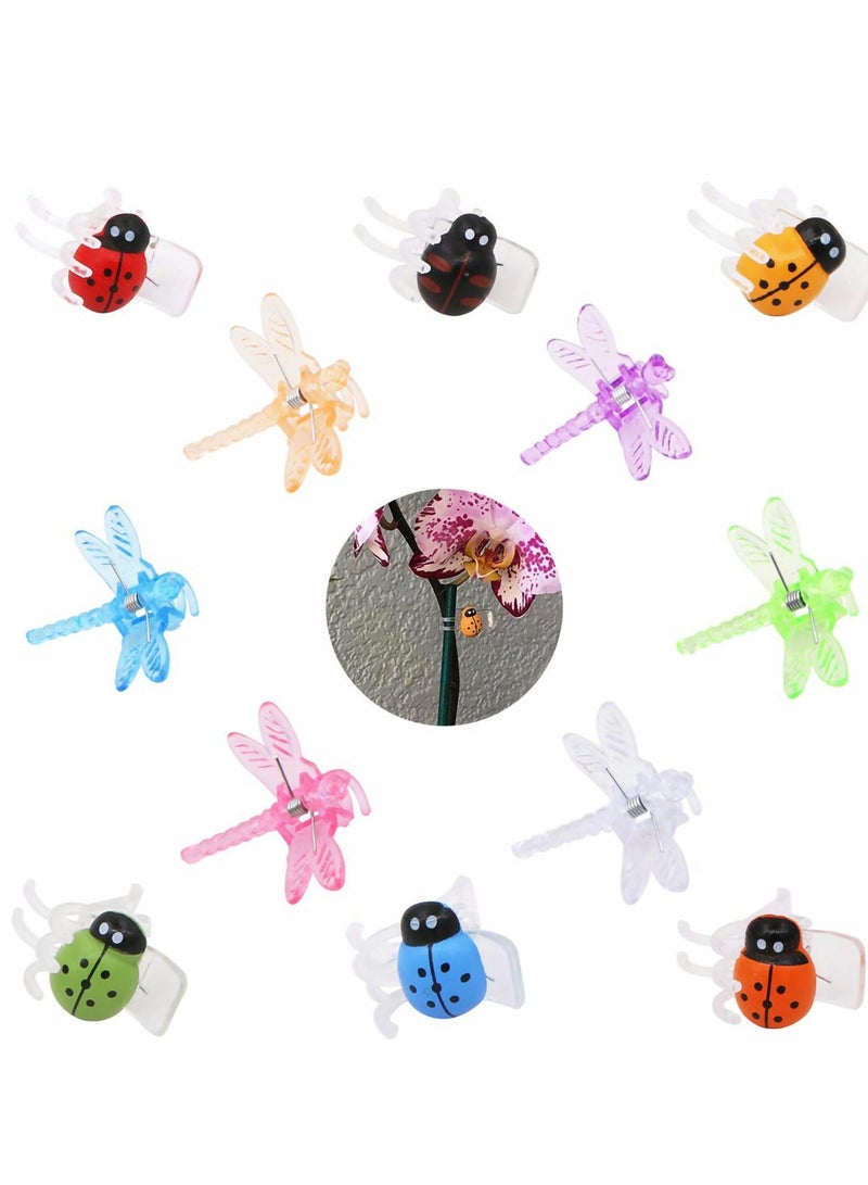 Y&D 60 PCS Orchid Clips 30 Pcs Dragonfly Plant Clips and Ladybug Garden Support Vine for Flower - Image 1