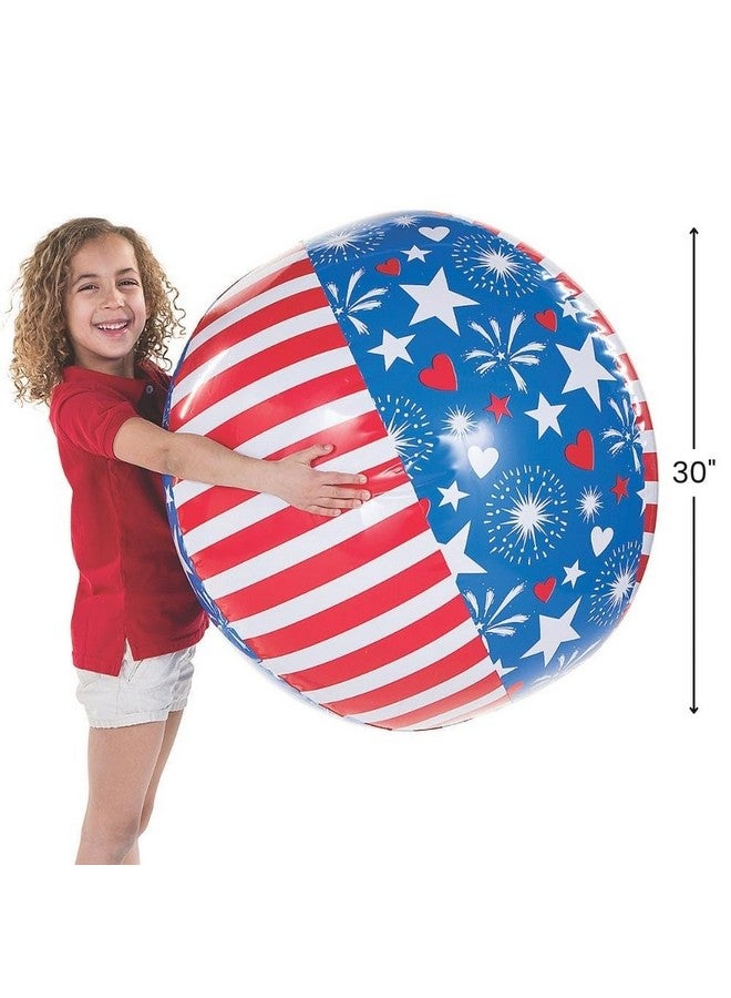 Fun Express - Patriotic Giant Beach Ball for Fourth of July - Toys - Inflates - Beach Balls - Fourth of July - 1 Piece - Image 3