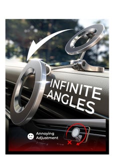 Lisen LISEN for MagSafe Car Mount, [24 Strong Magnet] 360° Rotation Magnetic Phone Holder for Car, iPhone Car Holder Mount Dash Phone Mount Car Fit for iPhone 15 14 13 12 Pro Max Plus Mini MagSafe Cases  - Image 5