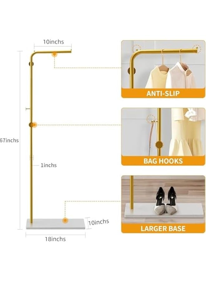 TRASSLE Metal Coat Rack Freestanding, 67”Coat Hanger Stand with 3 Hooks Heavy Base Modern Coat Stand for Jackets, Suits, Dress Shirts, Dresses - Image 2
