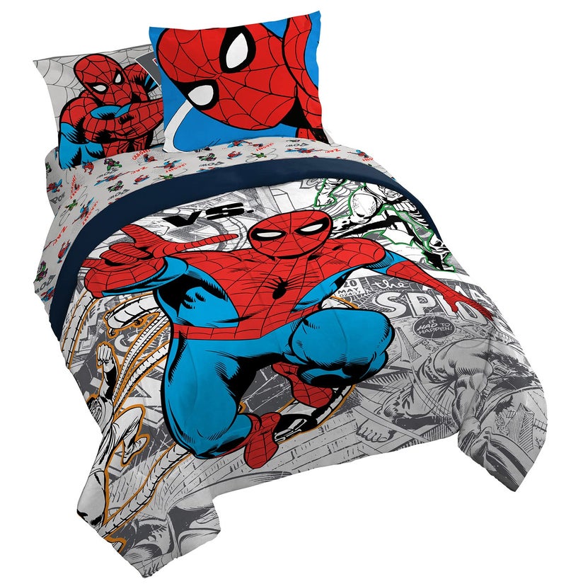 Marvel Spiderman Spidey VS 7 Piece Queen Size Bed Set - Includes Comforter & Sheet Set Bedding - Super Soft Fade Resistant Microfiber (Official Product) - Image 1