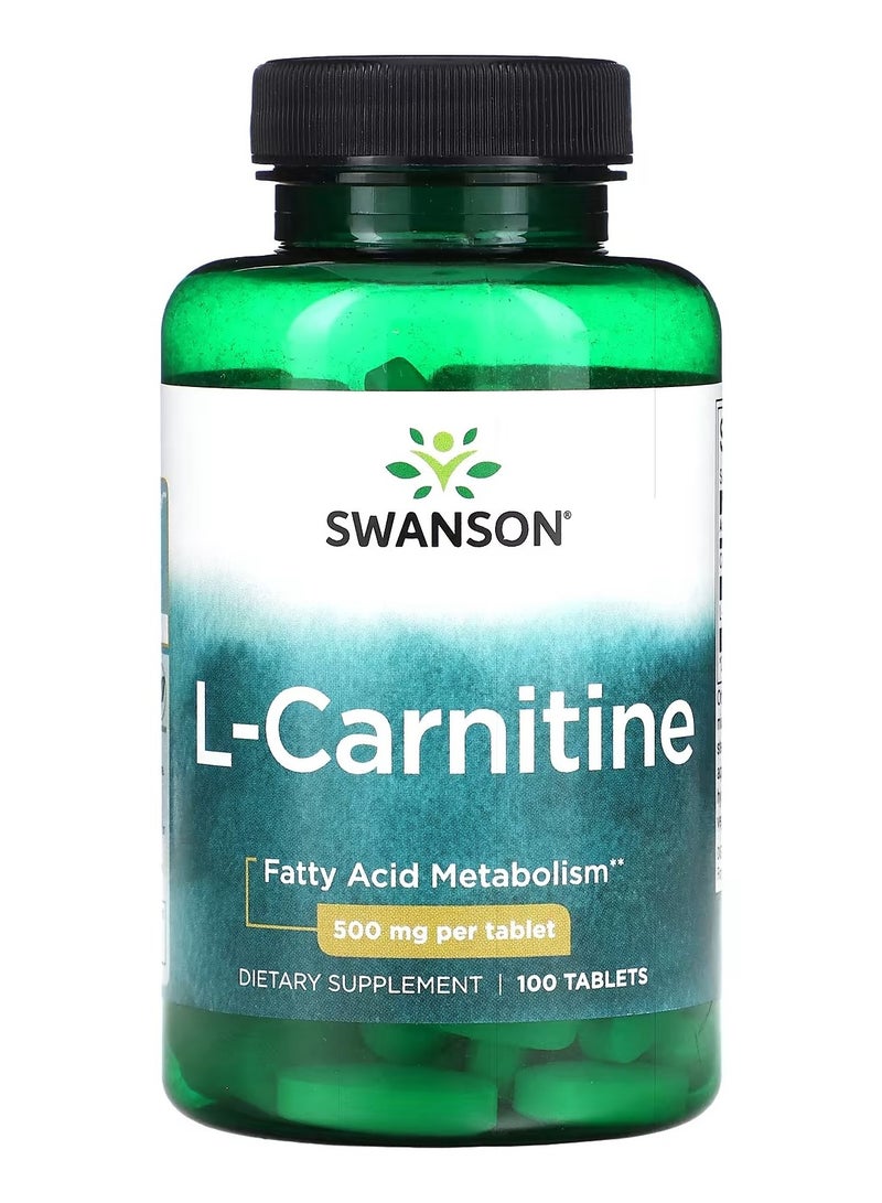 Swanson, L-Carnitine, 500 mg, 100 Tablets