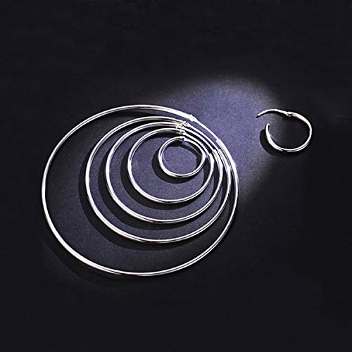 YFN Hoop Earrings Sterling Silver Polished Round Circle Endless Earrings for Women Diameter 30 mm - Image 3