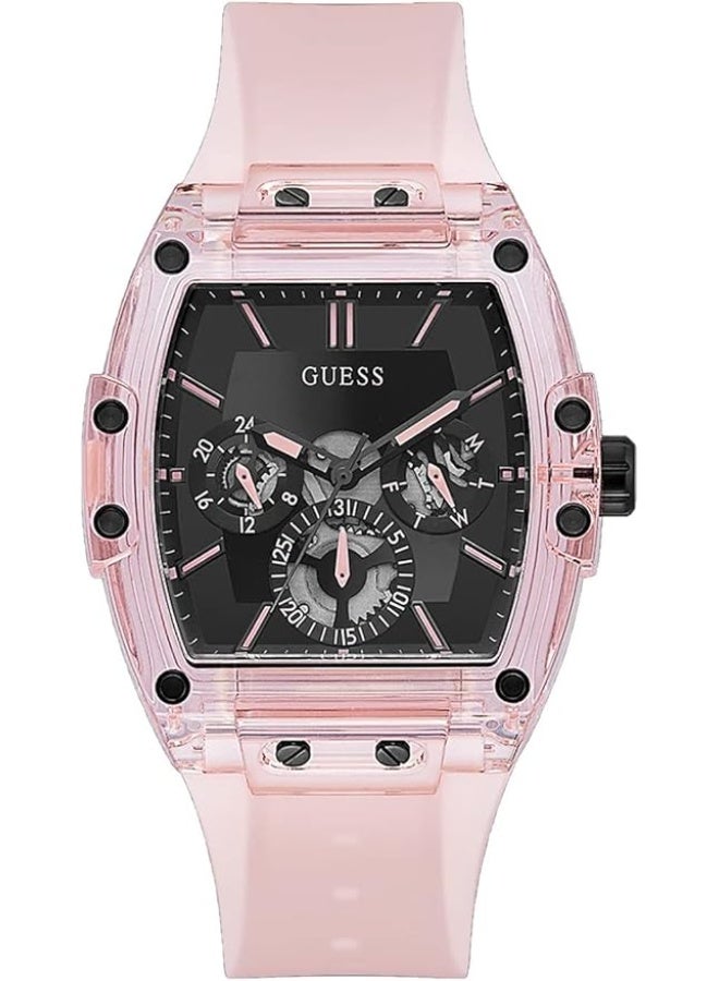 GUESS Men's Sporting Pink Limited Edition 43MM Pink & Black Watch, Pink - Image 1