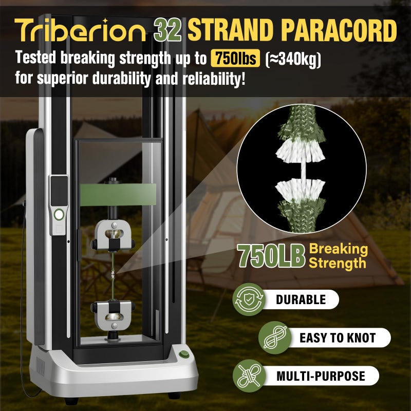 TRIBERION Paracord Rope 750 lb - 1000ft 5/32" Parachute Cord 4MM 12-Strand para Cord - Heavy Duty Spool String for Survival,Camping Gear, Survival Bracelet, Clothesline - Army Green - Image 4