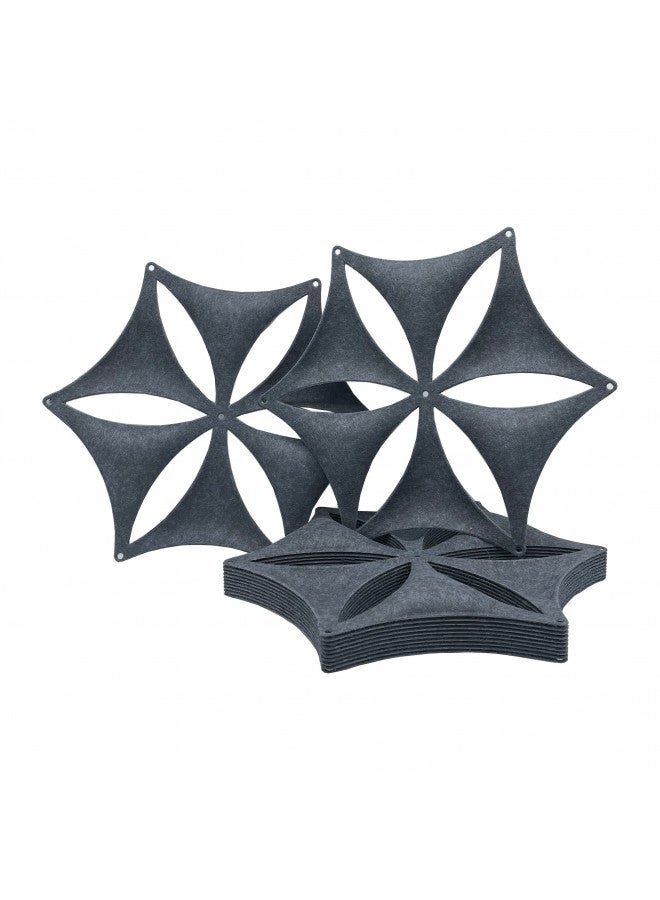 OSHIYINN OSHIYINN Felt Fiber Surface High Density Polyester Fiber Board 3D Flower Venus 14"x12" Hanging Room Divider Panel Cut Room Partition Home Decoratio(12 Pcs) (Dark Grey)  - Image 1