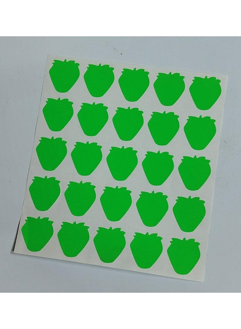 100pcs Self-adhesive Strawberry Labels Green