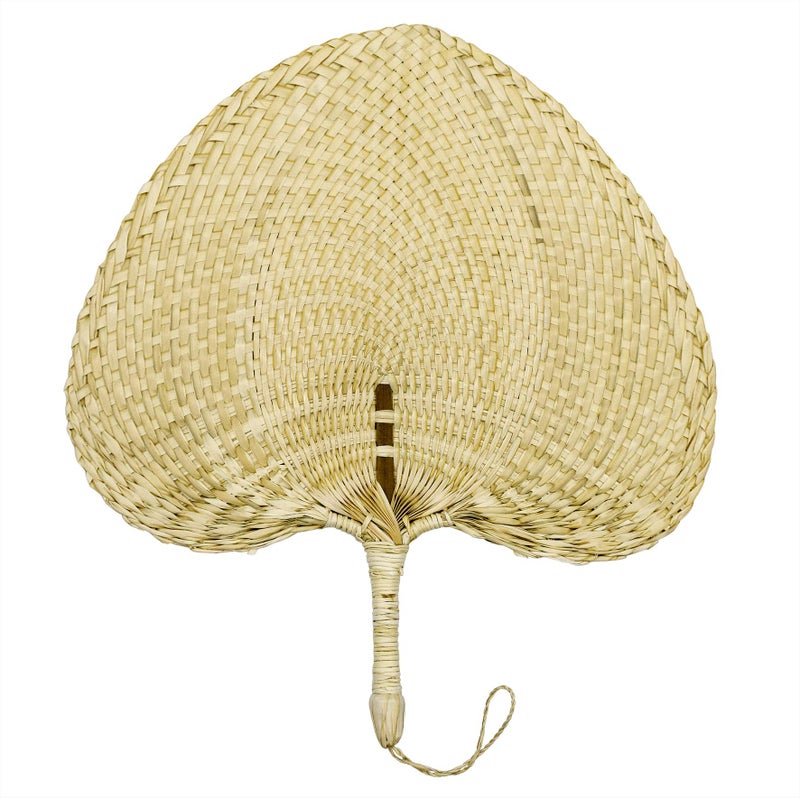 AUEAR Natural Raffia Hand Fans Handmade Handheld Weaving Wedding Palm Leaf for Party Table Decoration Summer Cooling Farmhouse Wall Home Chinese Style A