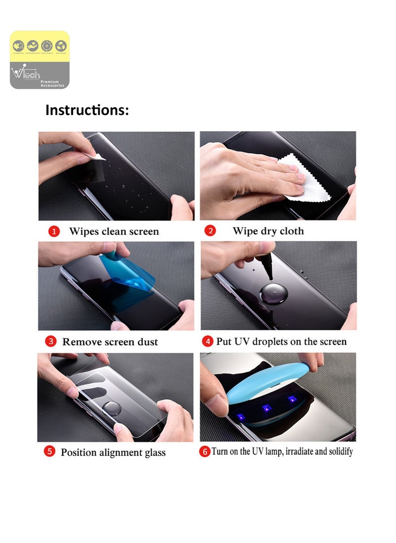 Wtech - OnePlus 11R 5G 2023 - Premium Curved Edges UV Full Glue Full Cover Tempered Glass Screen Protector (MSGUCN) - Clear - Image 1