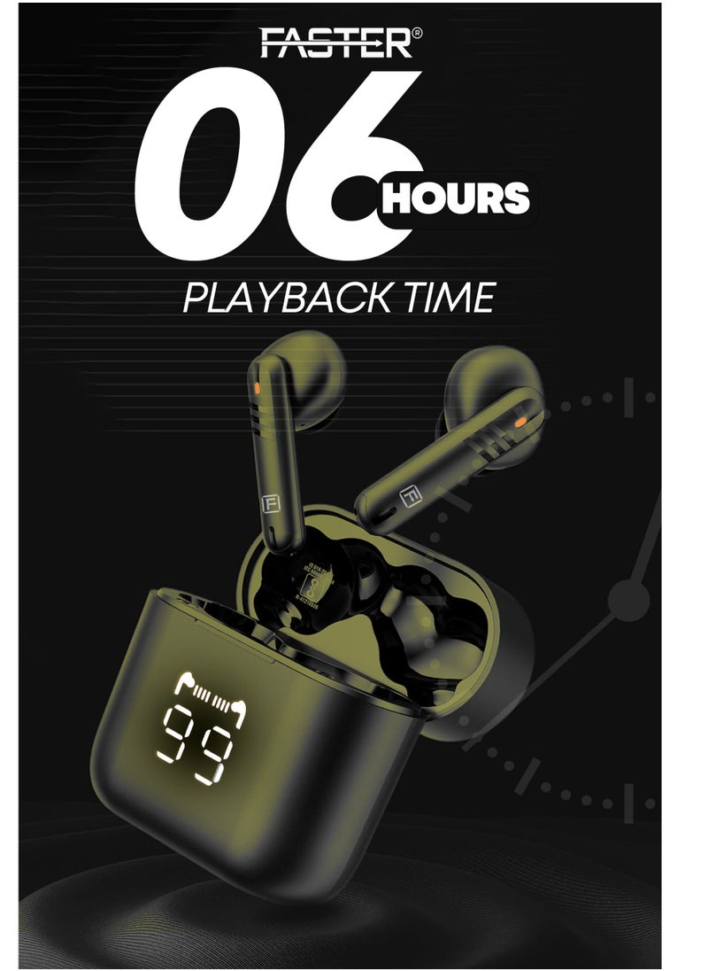 Faster - E20 Pro Wireless Earbuds with Active Noise Cancellation (ANC) - 24 Hours Playtime with Bluetooth 5.3 - HiFi Bass Stereo Sound - Bluetooth Earphones with LED Display Case - IPX4 Waterproof Earbuds - For Exercise, Gym - Compatible with iPhone & Android - Image 1