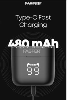 Faster E20 Pro Wireless Earbuds with Active Noise Cancellation (ANC) - 24 Hours Playtime with Bluetooth 5.3 - HiFi Bass Stereo Sound - Bluetooth Earphones with LED Display Case - IPX4 Waterproof Earbuds - For Exercise, Gym - Compatible with iPhone & Android  - Image 4