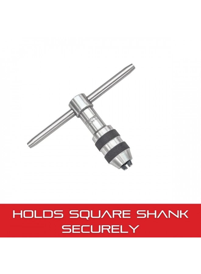 Starrett T-Handle Tap Wrench - Ideal for Holding Taps, Drills, Reamers and Small Tools - 1/4-1/2" Capacity Tap Size, 3-1/2" Body Length, 3/16-5/16" Square Shank - 93C - Image 4