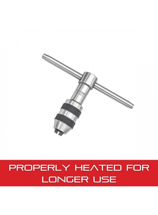 Starrett T-Handle Tap Wrench - Ideal for Holding Taps, Drills, Reamers and Small Tools - 1/4-1/2" Capacity Tap Size, 3-1/2" Body Length, 3/16-5/16" Square Shank - 93C - Image 3