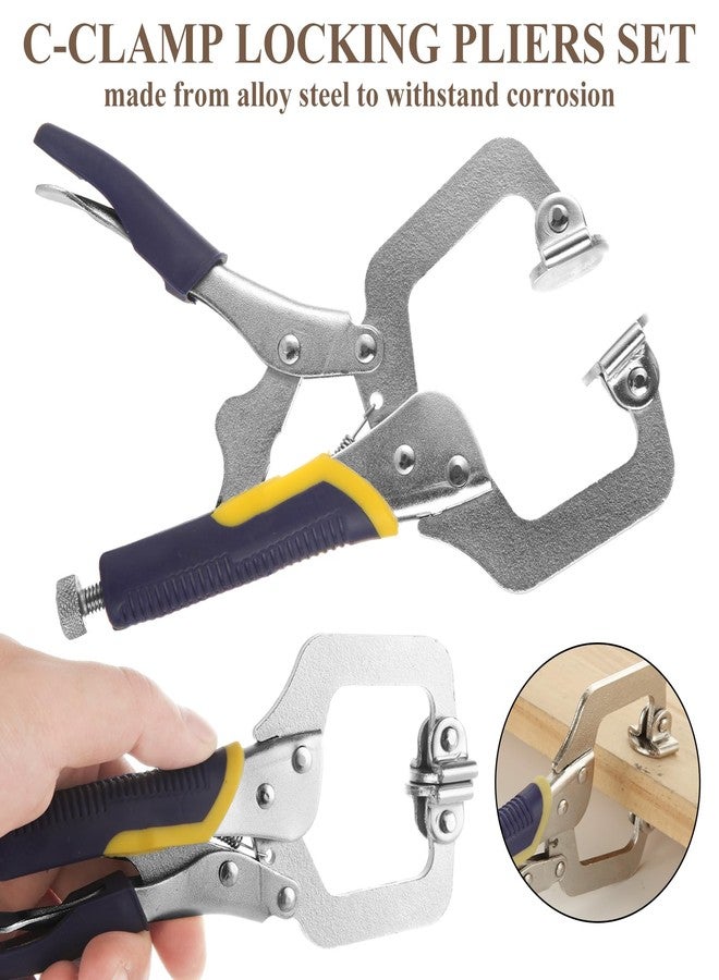 SENENQU 6 Pack 6 Inch Locking C Clamp, Locking Pliers Adjustable Welding Clamp with Regular Tip and Swivel Pad for Shop Home Farm and Auto Workshop Woodworking, Cabinetry, Repair - Image 3