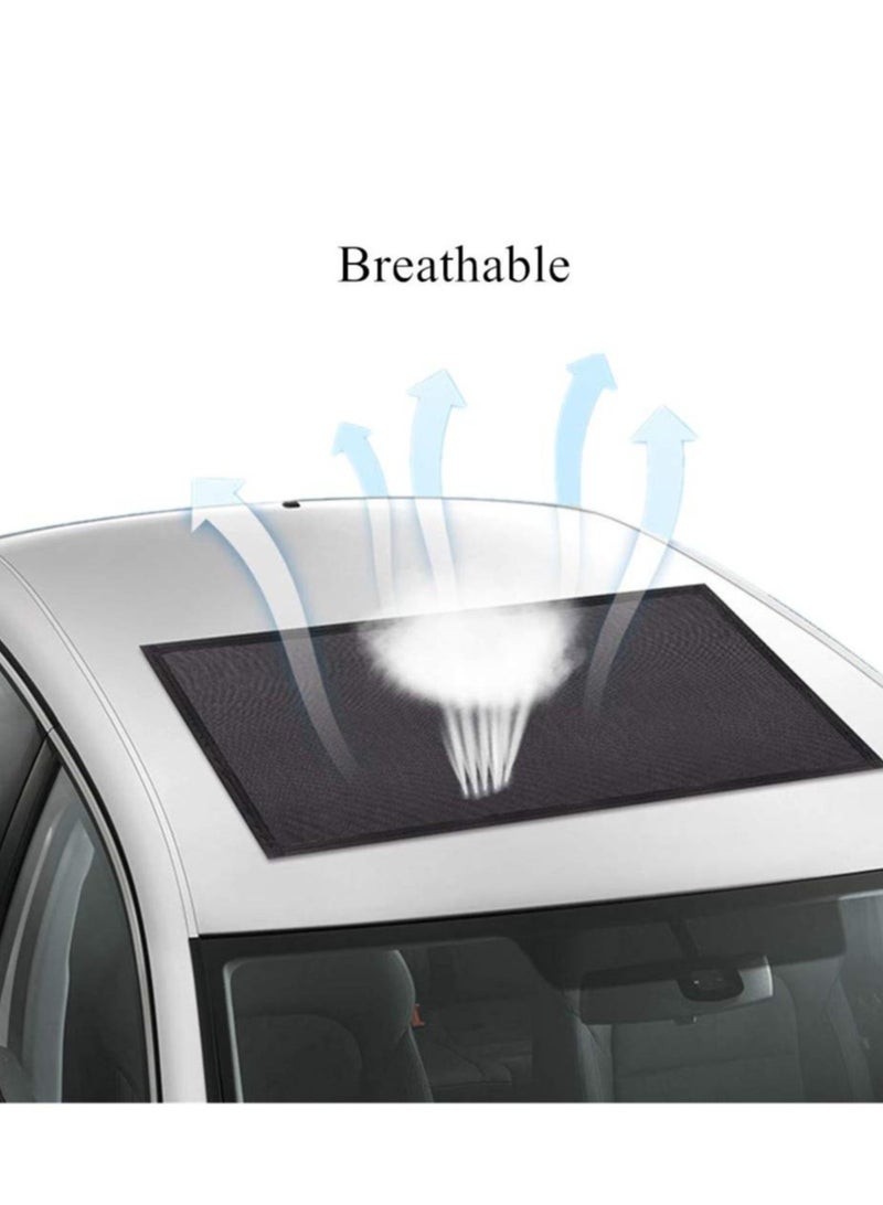 Excefore Car Sunroof Sunshade, Sun Shade Magnetic Screen Net, Quick Install, UV Sun Protection Cover, Suitable for Baby Kids Breastfeeding When Parking on Trips (Black) - Image 4