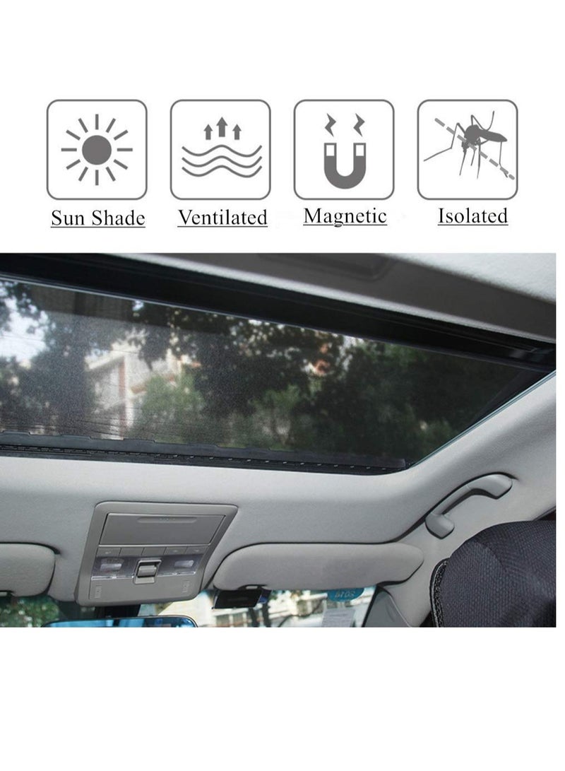 Excefore Car Sunroof Sunshade, Sun Shade Magnetic Screen Net, Quick Install, UV Sun Protection Cover, Suitable for Baby Kids Breastfeeding When Parking on Trips (Black) - Image 2