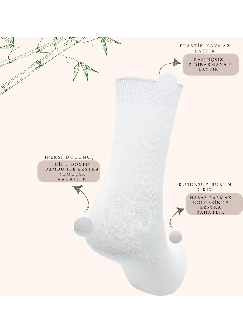 كرال سوكس -Women's Socks Sweat Absorbent Seamless Extra Soft Model Socket Long Bamboo Socks (3 Pairs) Mixed Color