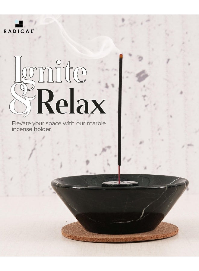 Radicaln Marble Incense Holder Green Onyx 5.5" Inch Handmade Incense Ash Tray with 9 Incense Holes - Incense Holder for Sticks - Ash Trays Indoor - Image 2