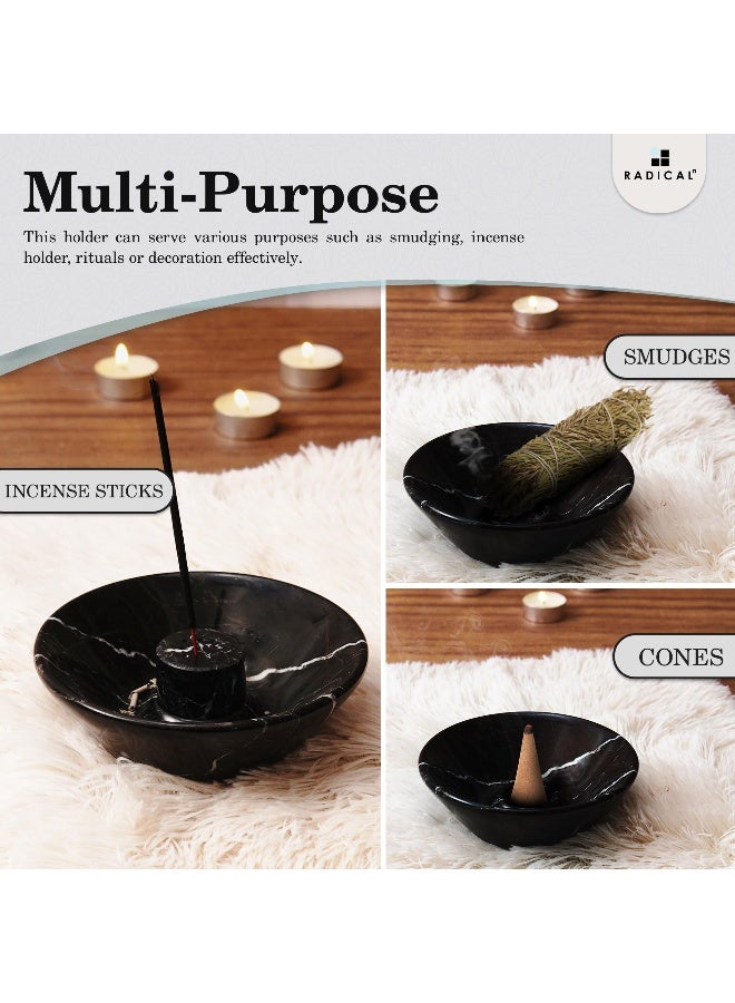 Radicaln Marble Incense Holder Green Onyx 5.5" Inch Handmade Incense Ash Tray with 9 Incense Holes - Incense Holder for Sticks - Ash Trays Indoor - Image 5