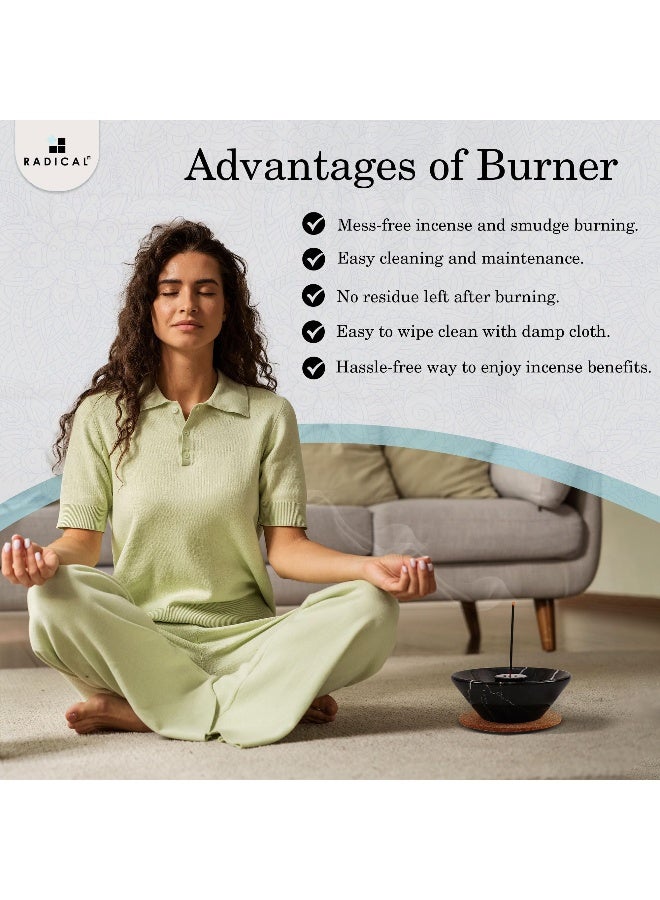 Radicaln Marble Incense Holder Green Onyx 5.5" Inch Handmade Incense Ash Tray with 9 Incense Holes - Incense Holder for Sticks - Ash Trays Indoor - Image 3