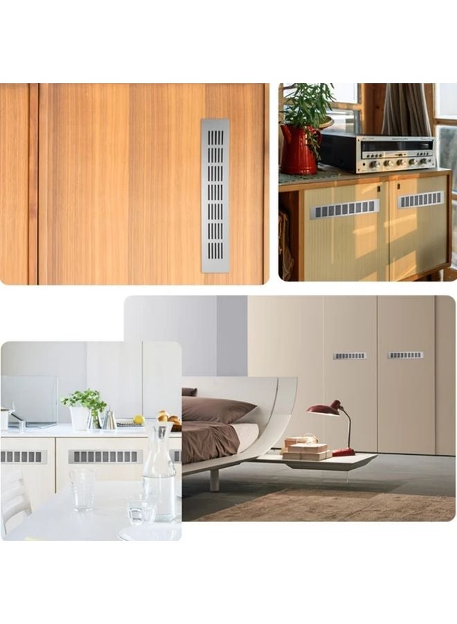 قطعتان من أغطية فتحات التهوية المصنوعة من الألومنيوم الأسود للخزانات - شبكة تدفق هواء متينة لتخزين الأحذية وتشتيت الحرارة - Image 2