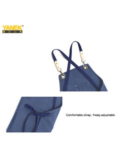 يانيك مريلة الشيف YANEK من القماش القطني ذات الظهر المتقاطع قابلة للتعديل مع 3 جيوب مقاومة لقطرات الماء | للشيف، والرسم الفني، والخباز، والباريستا، والنادل، والمطاعم، ومآزر الشواء للجنسين  - Image 4