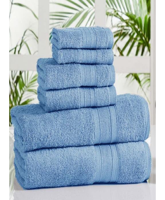 Bezzilish Home Bezzilish Home Beautiful Bath Hand face Towel Pack of 6 :- 2 Bath 2 Hand 2 face Towel Special Wedding Gift Purpose Rate(Blue 32x72) 