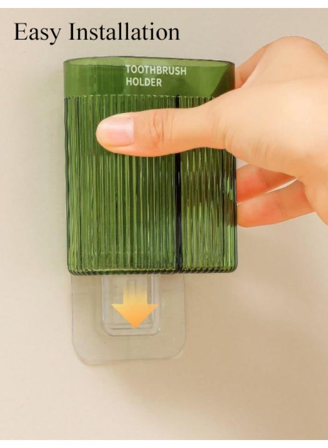 هومستر حامل فرشاة الأسنان, حامل فرشاة الأسنان الجدار الجدار للحمام, 2 فتحات حامل فرشاة الأسنان الكهربائية, منظم الحمام - Image 5