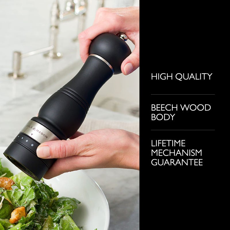COLE & MASON Ardingly Wood Pepper Grinder - Wooden Mill Includes Gourmet Precision Mechanism and Premium Peppercorns, Dark Brown - Image 2
