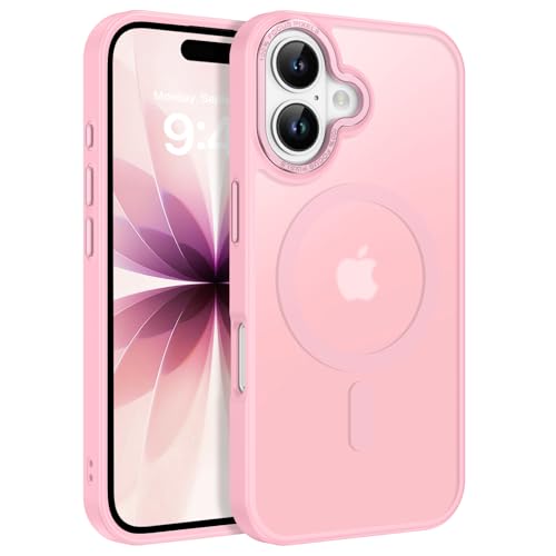 YINLAI for iPhone 17 Case 6.3-inch,Magnetic Compatible with MagSafe, Slim Matte Anti-Fingerprint, Shockproof Full Body Military Grade Protection for iPhone 17 Cover, Light Pink - Image 1