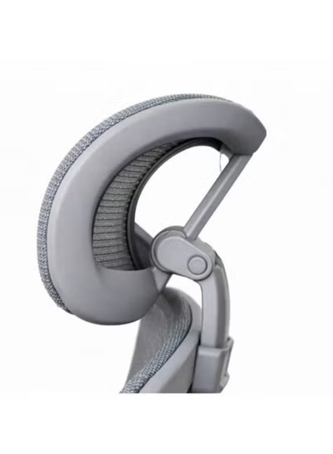 FURALUX Ergonomic Mesh Office Chair with Adjustable Headrest, Lumbar Support, Multi-Directional 4D Adjustable Armrests, Reclining Backrest & Chrome Base – Grey - Image 3