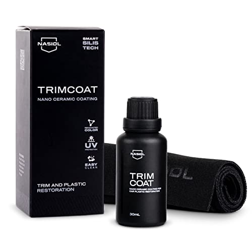 Nasiol TrimCoat Hydrophobic Ceramic Coating Kit – Plastic Trim Restorer, Restores Faded Trim to Original Color, Up to 2 Years Durability, Ultimate UV Protection, Easy Application – 1.01 oz - Image 1