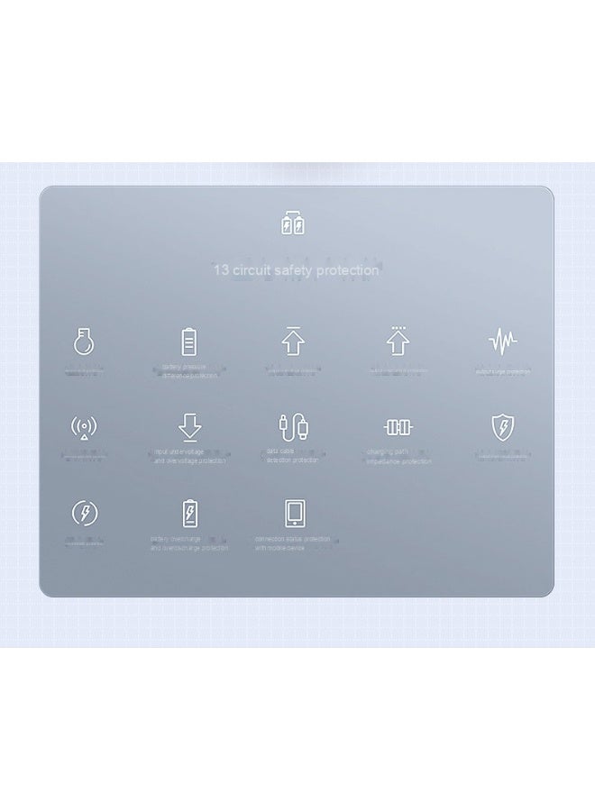 10,000mAh Portable Makeup Mirror Power Bank with Built-in Cable - Travel Size Mini Charger - Image 3