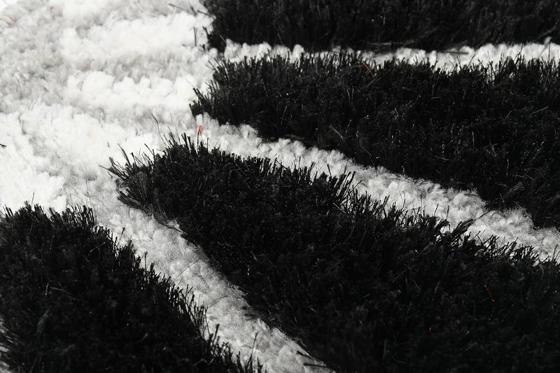 BLOSBOON BEDDINGS BLOSBOON BEDDINGS Super Ultra Soft Shaggy Anti Slip Half Sun Flower Door Mat Size 16x32 Inch Black Half Sun Flower Mat  - Image 3