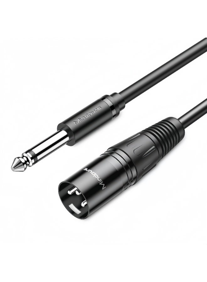 Mindpure 6.35mm(1/4 Inch)Short TRS to XLR Cable-4.92ft,Male to Male XLR to TRS Cable,Black - Image 1