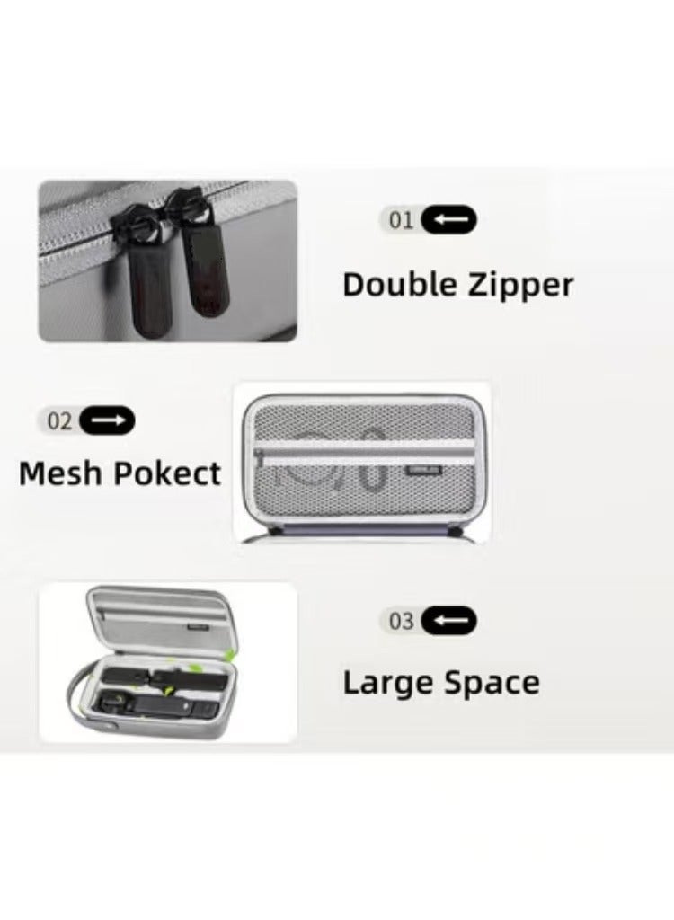Captaintech Carry Case for DJI OSMO Pocket 3, Portable Waterproof PU Storage Bag, Store Osmo Pocket 3 Accessories - Image 5