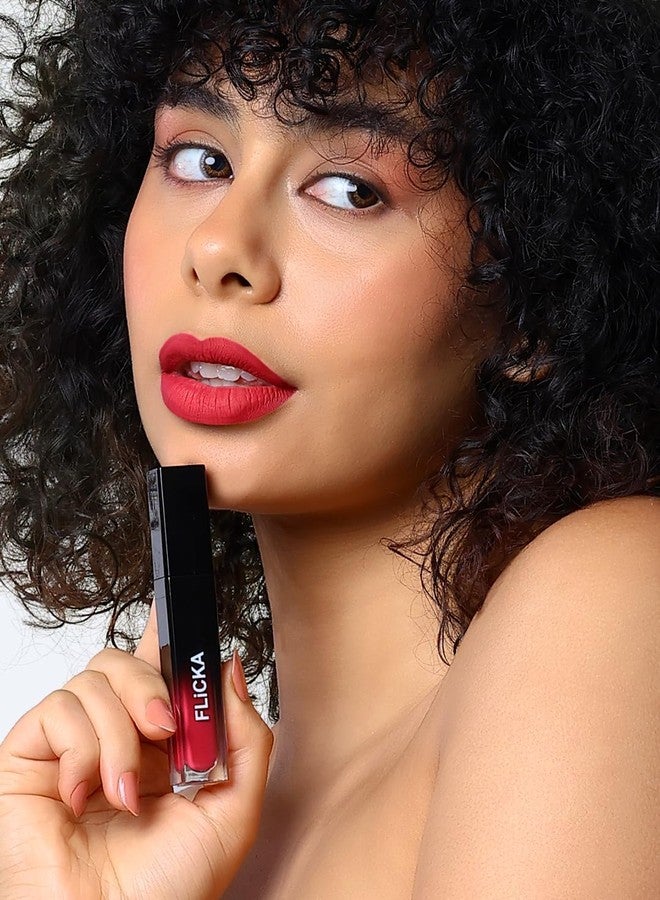 FLiCKA Set and Attack Liquid Matte Lipstick For Women| Transfer Proof, Smudge Proof, Non-Sticky, Creamy Lightweight Lipstick For Women, 09 Pro at Pout, 7ml - Image 3