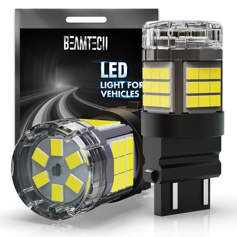 BEAMTECH Upgraded 3157 3156 LED Bulbs Reverse Lights Buildin CANBUS 6500K White Super Bright for 3056 4157 4057 3457 Tail Lights Brake Parking Signal Back Up Lights Pack of 2 - Image 3