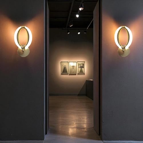GreyWings Modern Oval Wall Light with 3 Colour LED, Acrylic Crystal Wall Lamp for Living Room, Bedroom, Hallway, Indoor Gold Wall Sconce, Home Décor Lighting, Pack of 1 - Image 5