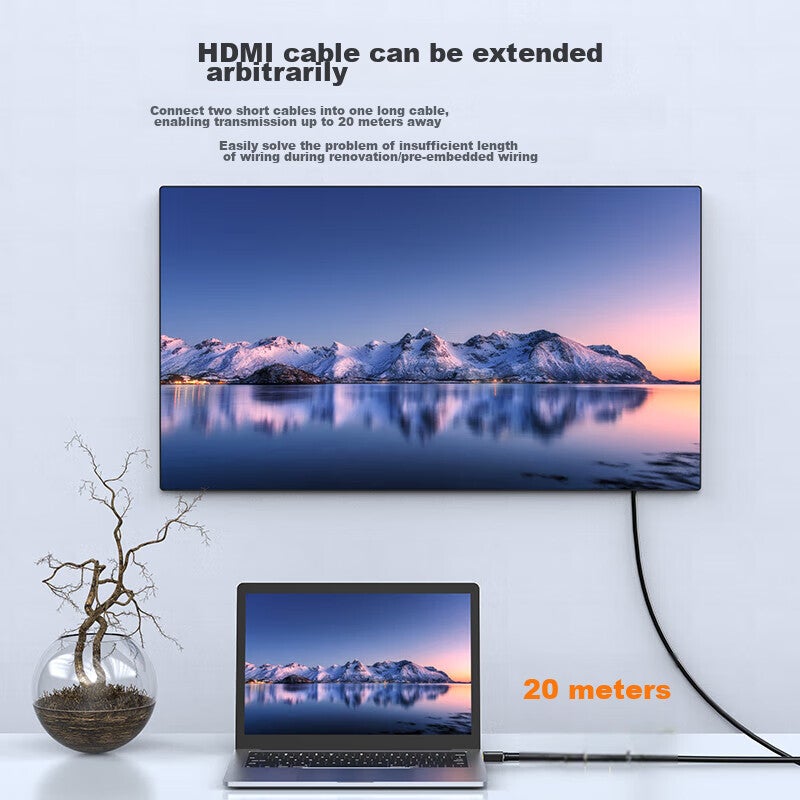 JD Jing Zao Shengwei HDMI Extender, Female to Female 4K HD Adapter, Version 2.0 HDMI Cable Connector, Straight-Through Head, Series Extension High-Definition Cable, EHD0001G - Image 2