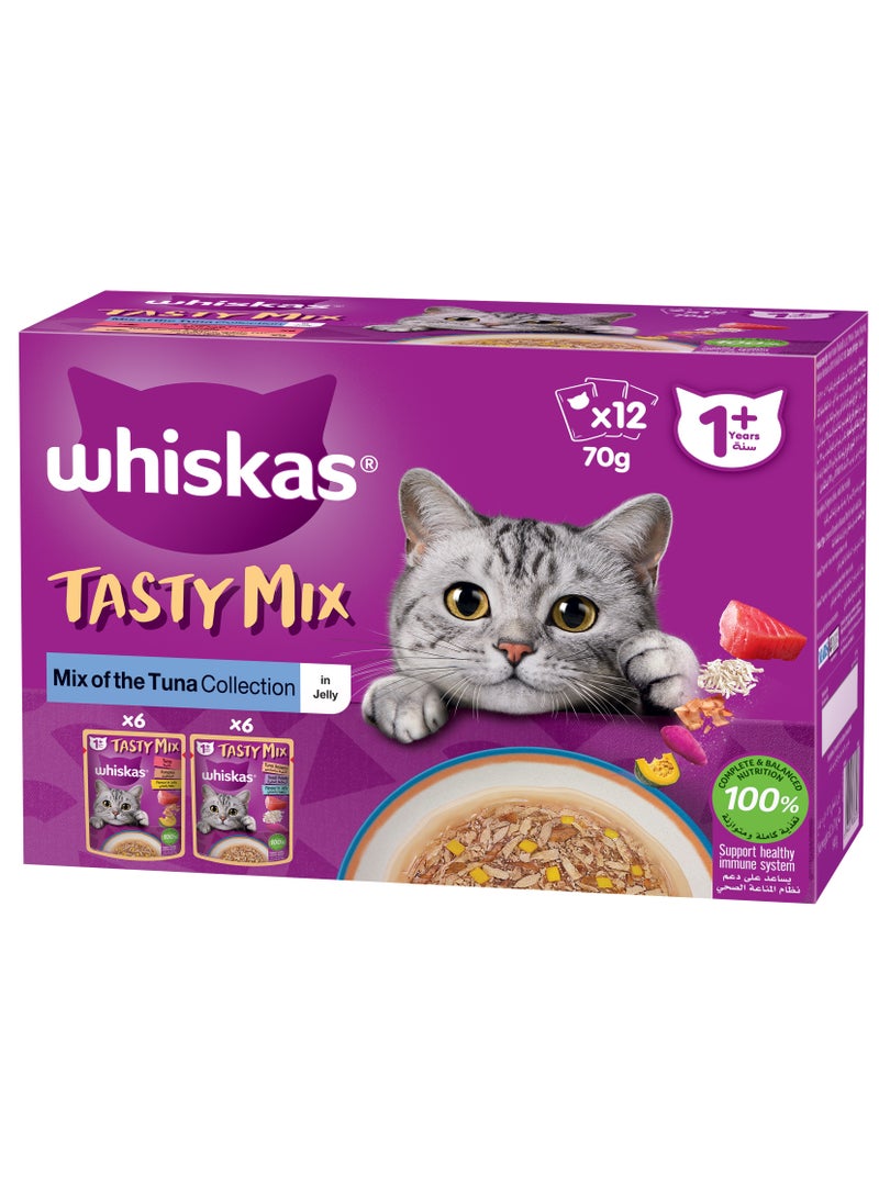 Whiskas Tasty Mix Tuna Collection 12 x 70g  - Image 1