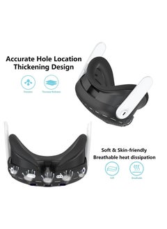 Generic Protective Cover for Meta Quest 3 Accessories Silicone Controllers Grip Cover Protector Soft Shell Skin with Face Cover and Lens Cover 7pcs (Black)  - Image 4