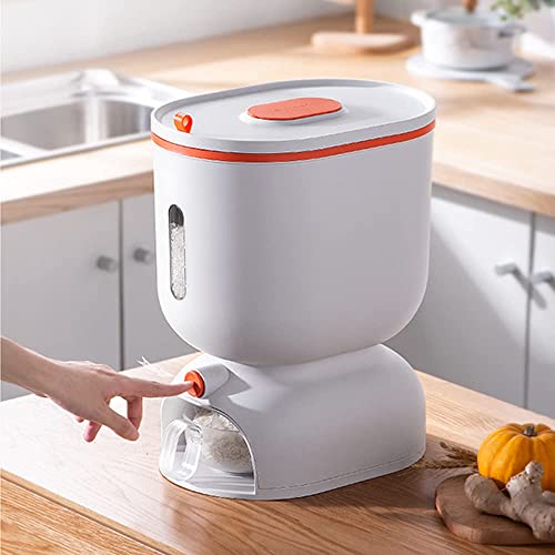 VBM Sealed Rice Bucket Dispenser Box Transparent Visible Moisture Proof Grain Powder Boxes Storage Food Grain Rice Container(10KG) - Image 2