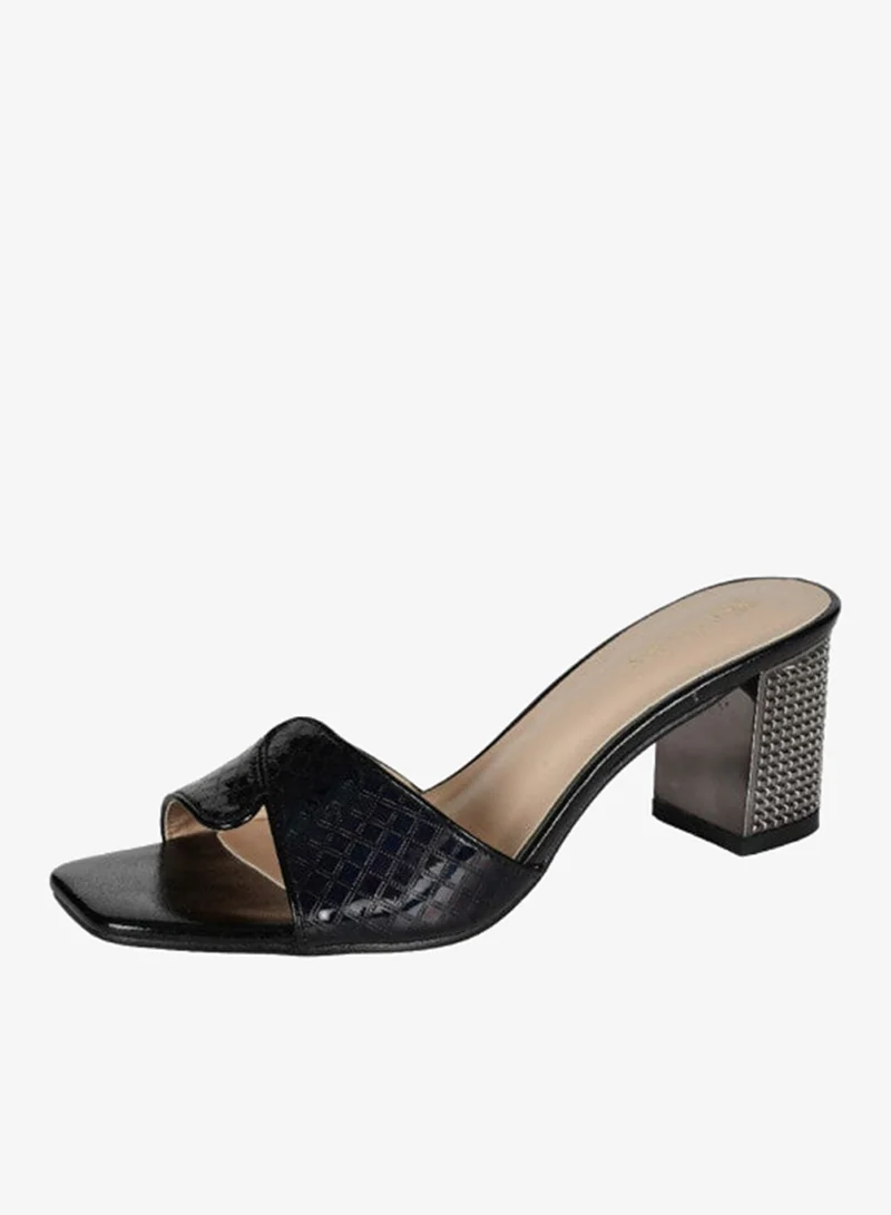 Zayna Black 221-78 Zayna Ladies  High Block Heel Slip on 15C1596-13 Black for Women | Best Price UAE
