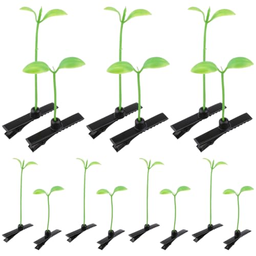 HANABASS 50 Pcs Bean Sprout Clips Rave Sprouts Clips Sprout Hair Clips Funny Plant Hairpins, Festival Accessories for Girls - Image 2