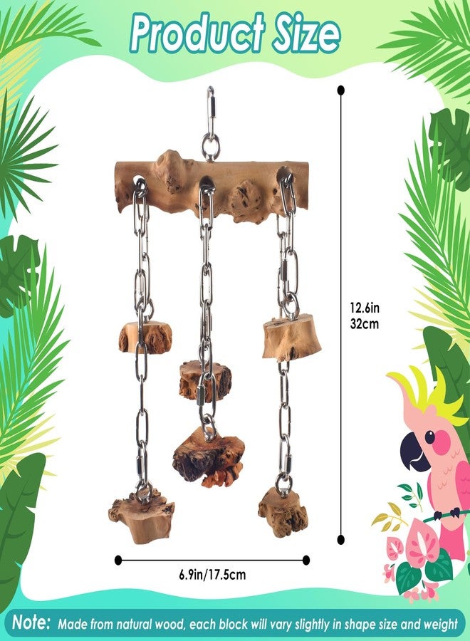 DBNESS Bird Toys for Parrots, Durable Wooden Large Parrot Toy with Stainless Steel, Hanging Natural Chew Hardwood Blocks for Macaws, African Greys, Amazon Parrots, Cockatoos and Small Medium Parakeets - Image 2
