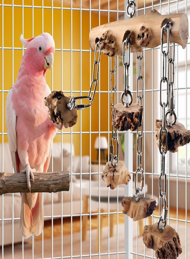 DBNESS Bird Toys for Parrots, Durable Wooden Large Parrot Toy with Stainless Steel, Hanging Natural Chew Hardwood Blocks for Macaws, African Greys, Amazon Parrots, Cockatoos and Small Medium Parakeets - Image 4