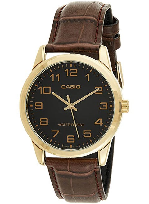 Leather Analog Watch MTP-V001GL-1BUDF